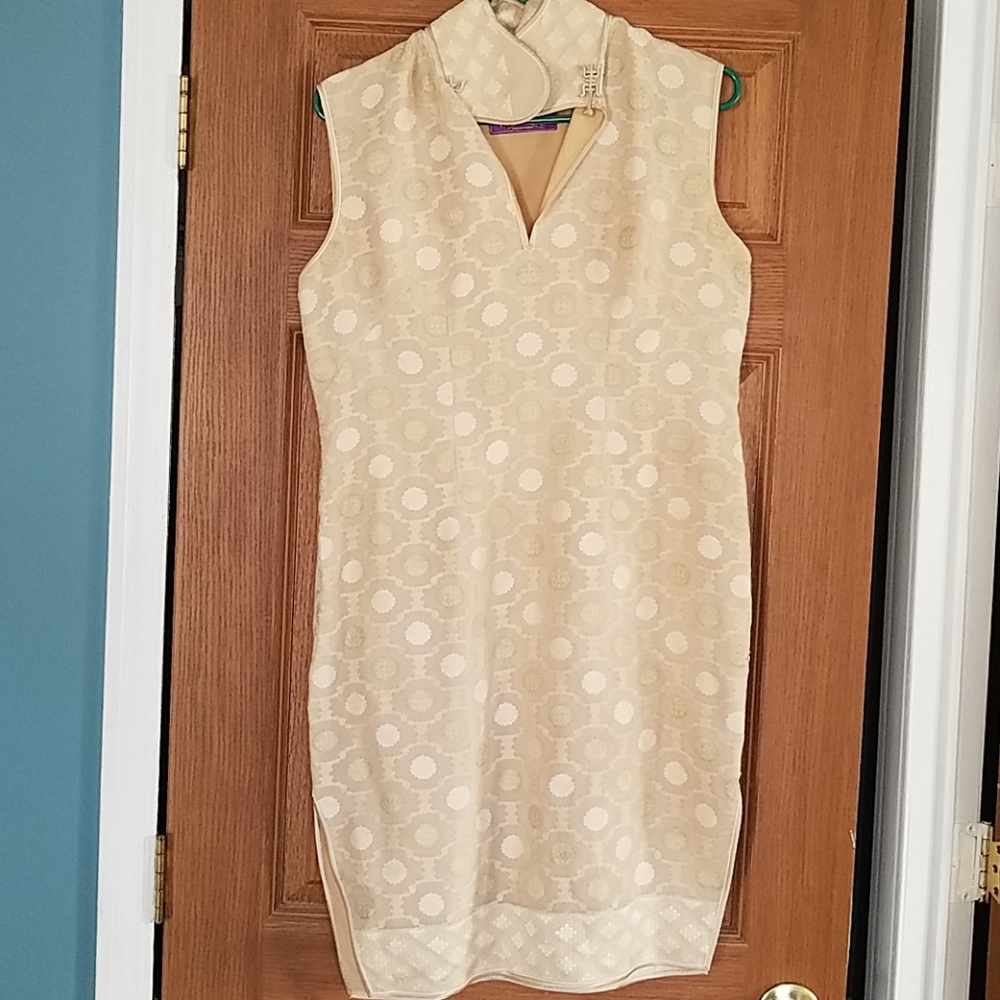 Kimono by Imperial Taylors Tan Cream Chinese Sz M
